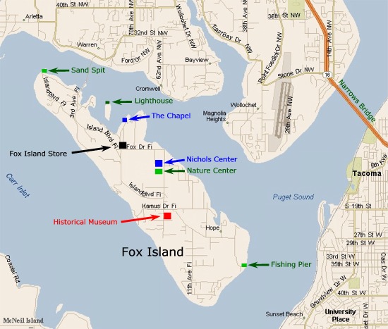 Interactive Map of Fox Island, WA