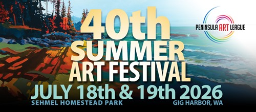 Peninsula Art Leagues 40th Summer Art Festival July 18th and 19th, 2026